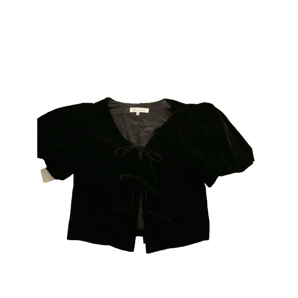 Sofie the Label Black Velvet Jacket Puffy Sleeves Small NWT
